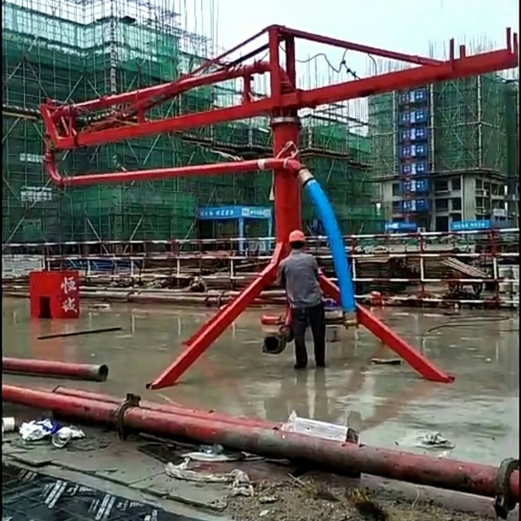 圆筒15米混凝土布料机型号_小型工程机械配件布料杆