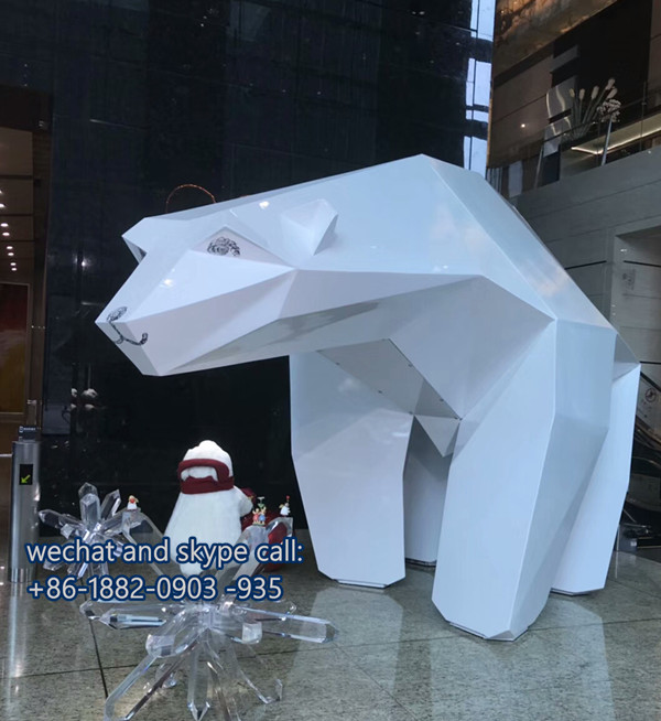 山东不锈钢动物北极熊雕塑_动物雕刻相关-深圳市东方韵造型艺术有限公司